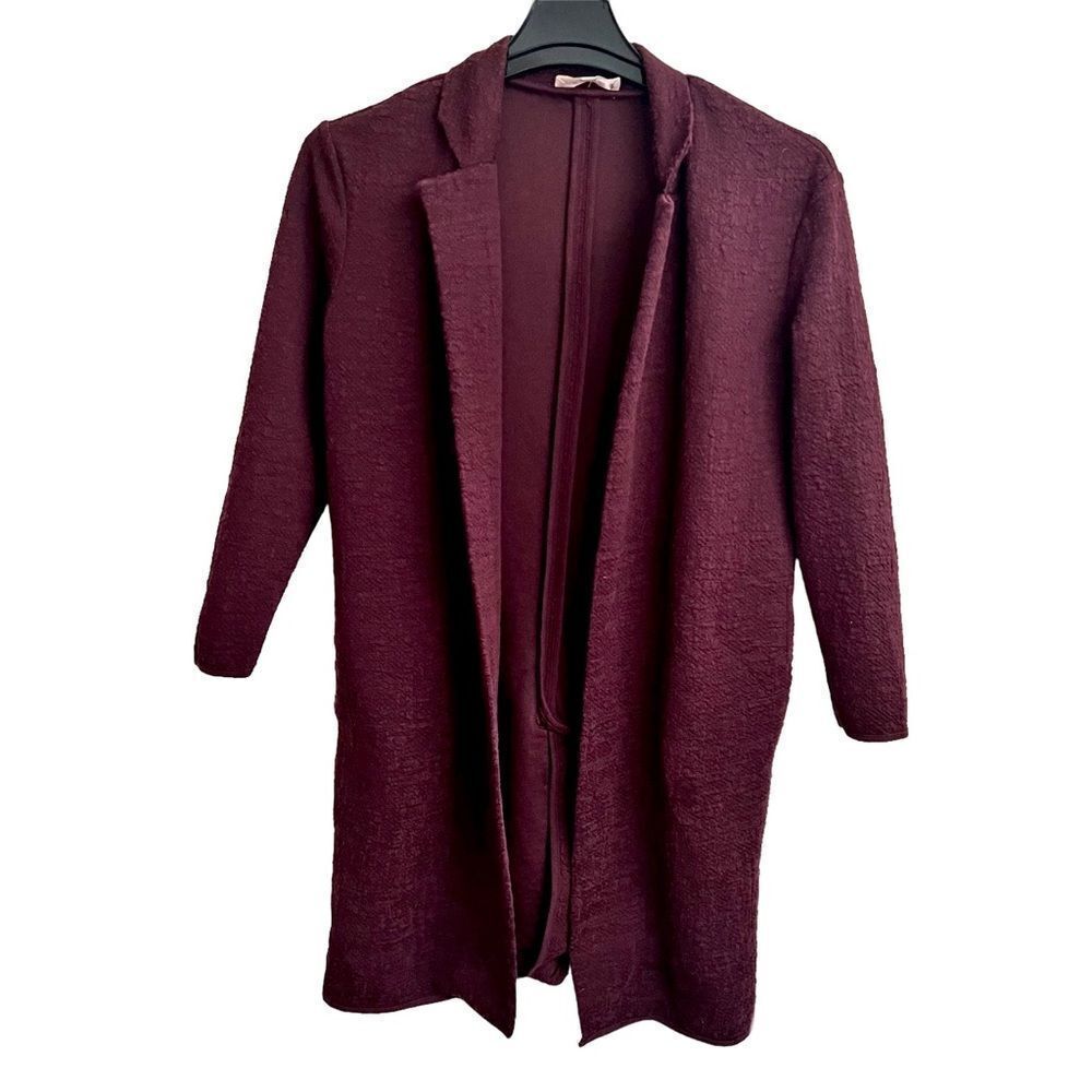 Philosophy Long Cardigan Sweater Plum Small